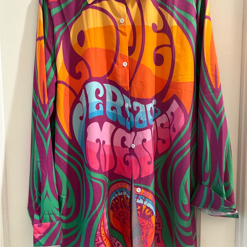 Versace Multicolor Graphic Blouse